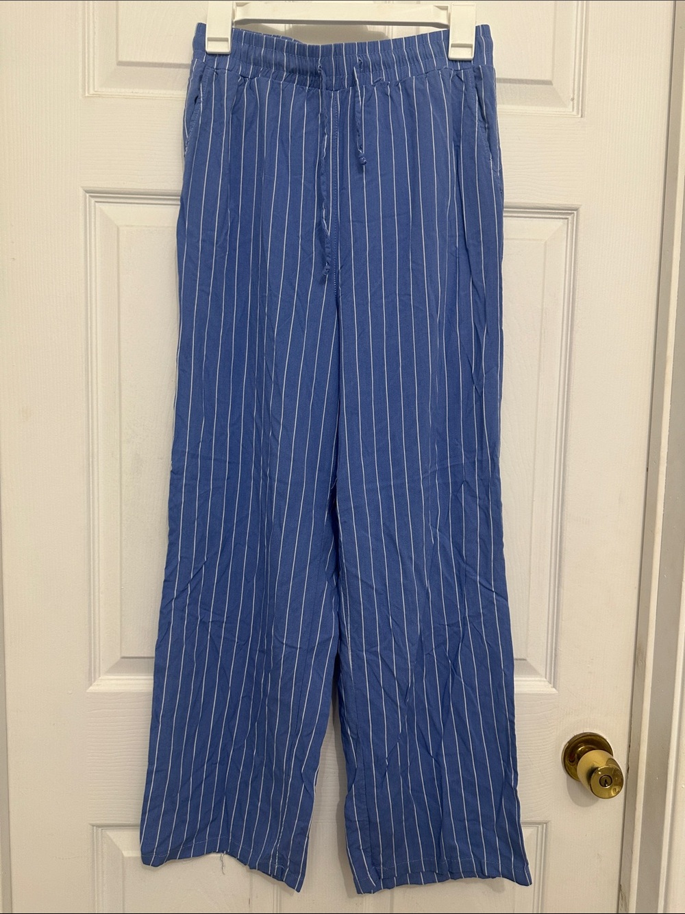 Blue Pinstripe Women’s Drawstring Pants